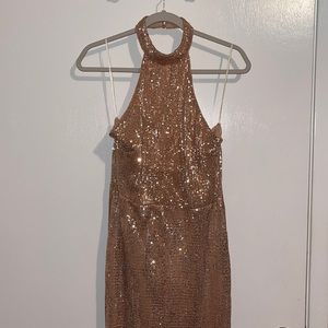 Gold sparkly bridesmaids dress